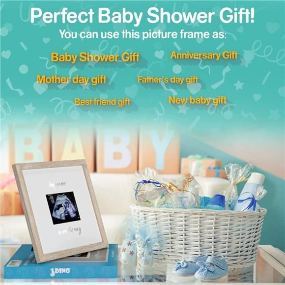 Baby Sonogram Keepsake Picture Frame, Large 10”x10” Rustic Wood  Frame - Picture 6 of 7